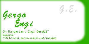 gergo engi business card